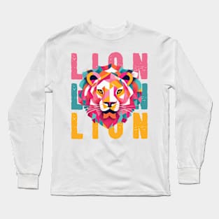 Cute Lion minimalist style art Long Sleeve T-Shirt